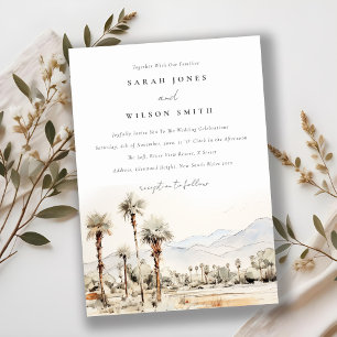 Chic Palm Springs California Landschaft Hochzeit Einladung