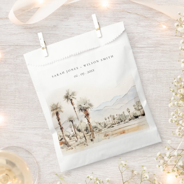 Chic Palm Springs California Landschaft Hochzeit Geschenktütchen (Ausgeschnitten)