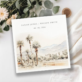 Chic Palm Springs California Landschaft Hochzeit Serviette
