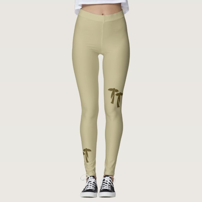 Chic Palm Trees - Brown Leggings (Vorderseite)