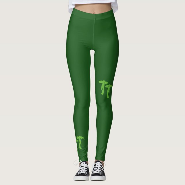 Chic Palm Trees - grün Leggings (Vorderseite)