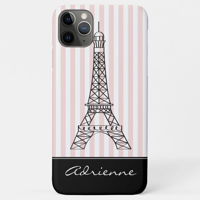 Chic Paris Eiffel Tower Doodle Personalisiert Case-Mate iPhone Hülle (Rückseite)