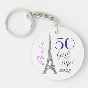 Chic Paris Eiffel Tower Girls Trip 50. Geburtstag Schlüsselanhänger
