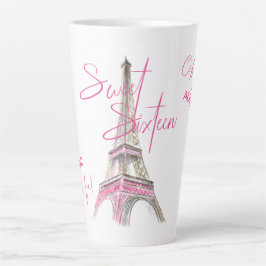 Chic Paris Eiffel Tower Personalisiert 16 . Geburt Milchtasse