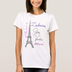 Chic Paris Eiffel Tower Sisters Vacation T-Shirt