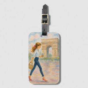 Chic Paris Girl by Arc de Triomphe Gepäckanhänger