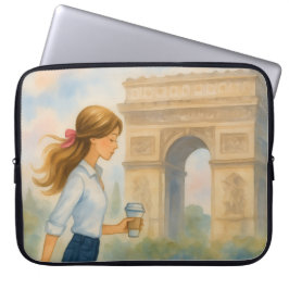 Chic Paris Girl by Arc de Triomphe Laptopschutzhülle