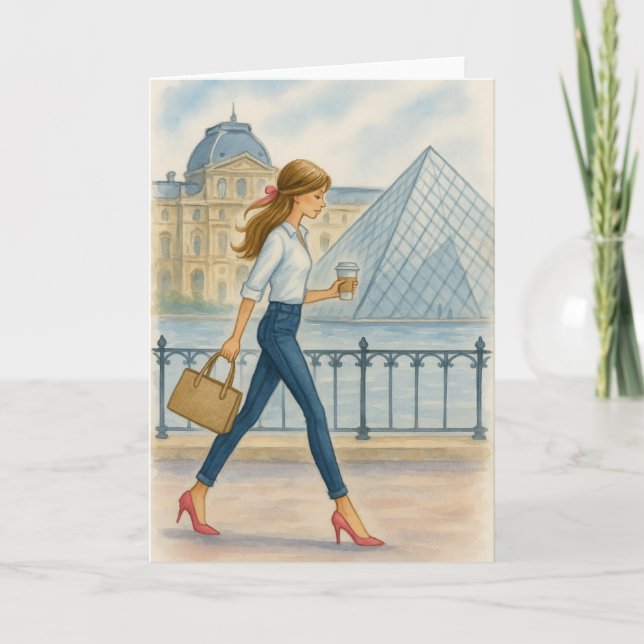 Chic Paris Girl by Louvre Karte (Vorderseite)