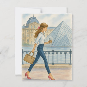 Chic Paris Girl von The Louvre Postkarte