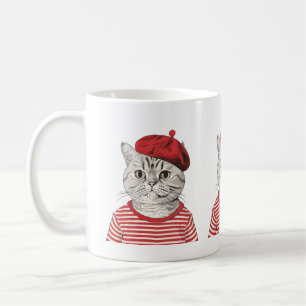 Chic Parisian Cat Tasse