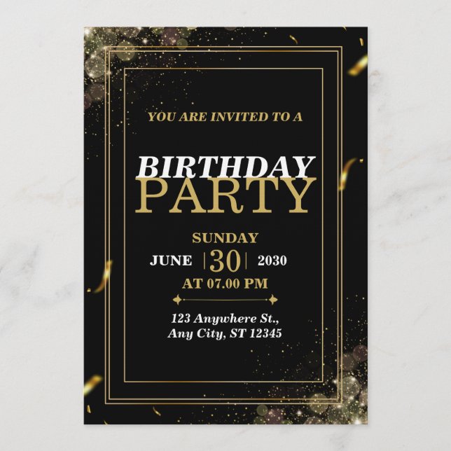 “Chic Pastel Birthday Invite – Modern Stylish Card Einladung (Vorderseite)