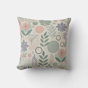 Chic Pastel Blooms: Ein modernes Muster für Styli Kissen