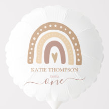 Chic Pastel Brown Rainbow Boho Erster Geburtstag