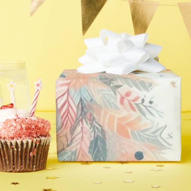 Chic Pastel Christmas Tree Wrapping Paper  Geschenkpapier (Geburtstagsparty)