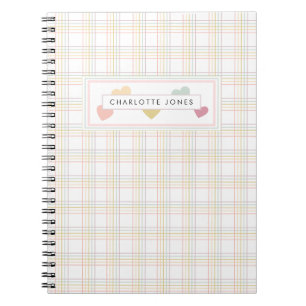 Chic Pastel farbenfrohe Herzschrift Notizblock