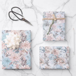 Chic Pastel floral Geschenk Wrap - Elegant und sti Geschenkpapier Set