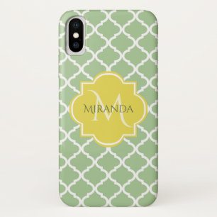Chic Pastel Green Quatrefolie Gelbe Bezeichnung Mo Case-Mate iPhone Hülle