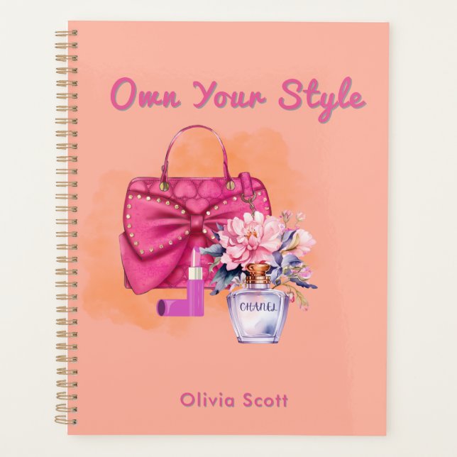 Chic Pastel Handbag & floral Design Plane Planer (Vorderseite)