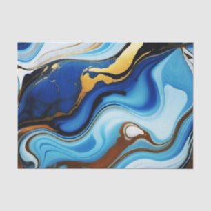 Chic Pastel Imitate aus blauem Gold Marmor Seidenpapier