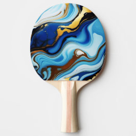 Chic Pastel Imitate aus blauem Gold Marmor Tischtennis Schläger
