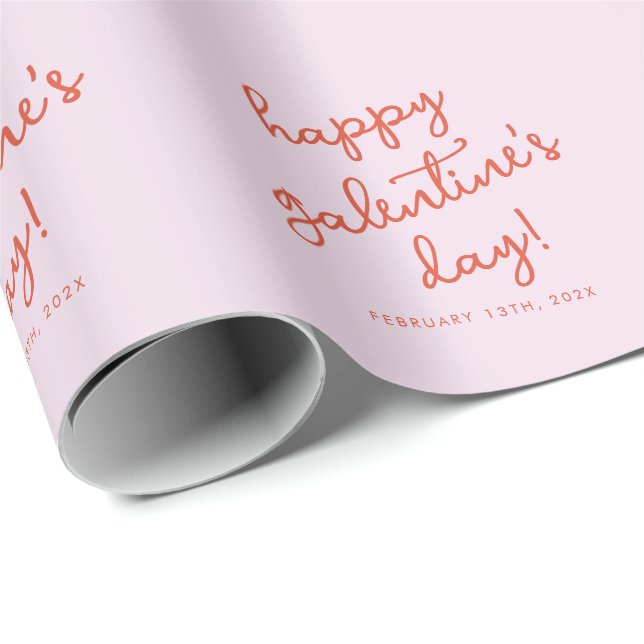 Chic Pastel Lila Happy Galentines Day Script Geschenkpapier (Rolleneckpunkt)
