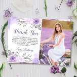 Chic Pastel Lila Rose Garden Geburtstag Foto Dankeskarte<br><div class="desc">Chic Pastel Lila Rose Garden Geburtstag Foto Dank Karte</div>