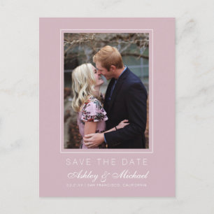 Chic Pastel Lila Save the Date Verlobung Foto Ankündigungspostkarte