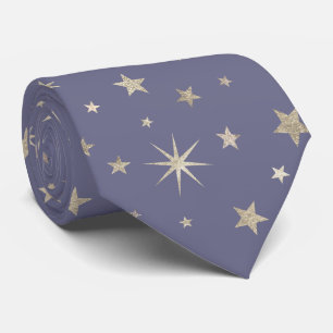 Chic Pastel Lila Silver Stars Monogramm Krawatte