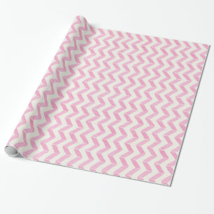 Chic Pastel Pink & Minze Zickzack Monogramm Geschenkpapier