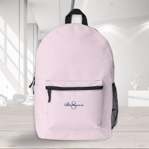 Chic Pastel Pink Trendy Minimal Mit Monogramm Bedruckter Rucksack