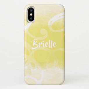 Chic Pastel Yellow Watercolor Wirbel mit Namen Case-Mate iPhone Hülle