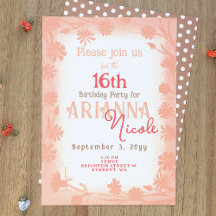 Chic Peach Beige Blume Polka Dots Geburtstagsparty