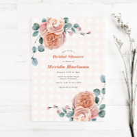 Chic Peach Floral Eukalyptus Picnic Brautparty