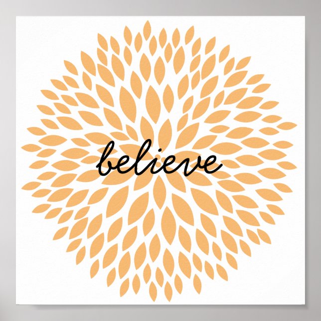 Chic Peach Floral Poster (Vorne)