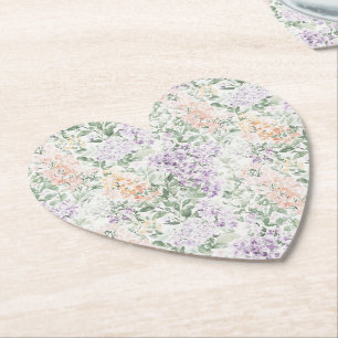 Chic Peach Lilac Lavender Floral Wedding Untersetzer