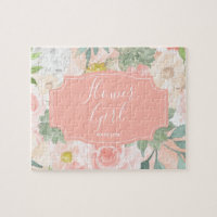 Chic Peach Mint Wasserfarbe Blumenblume Mädchen