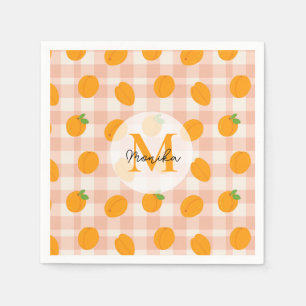 Chic Peach Muster mit Retro Buffalo Personalisiert Serviette