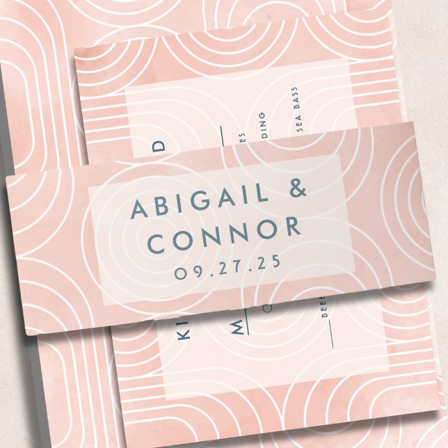 Chic Peach Ovals & Circles Wedding Einladungsbanderole (Von Creator hochgeladen)