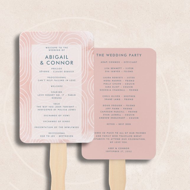 Chic Peach Ovals & Circles Wedding Fächer (Von Creator hochgeladen)