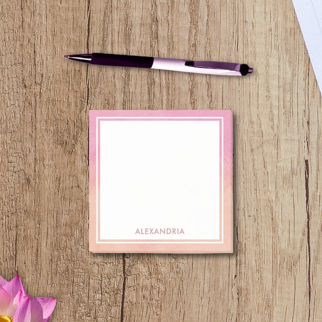 Chic Peach Pink Blush Stilvolle Dream Moderne Nied Post-it Klebezettel (Von Creator hochgeladen)