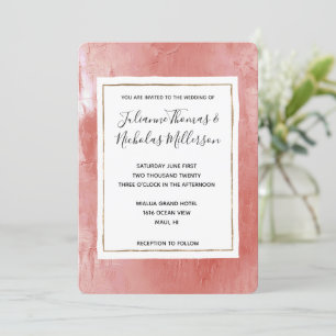 Chic Peach Spice Wedding Einladung