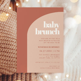 Chic peach terracotta arch Baby Brunch Einladung