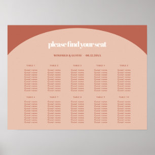 Chic peach terracotta arch chart poster