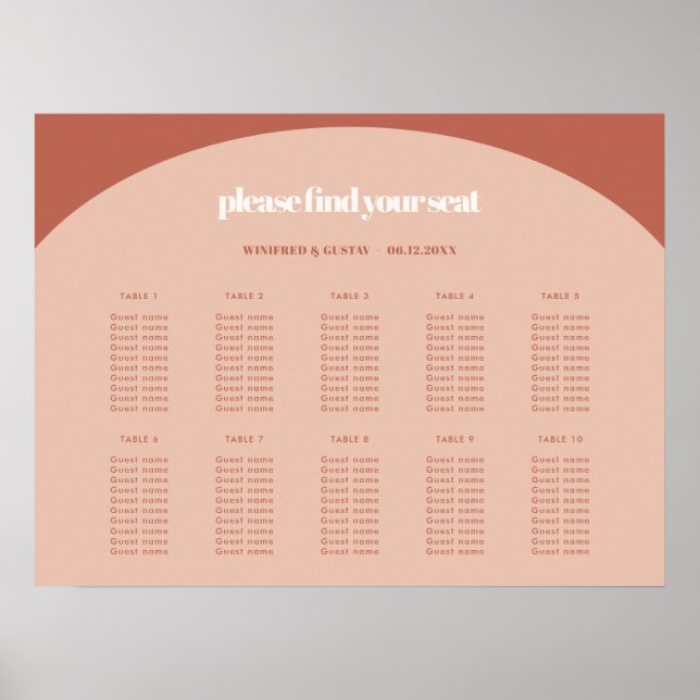 Chic peach terracotta arch chart poster (Vorne)