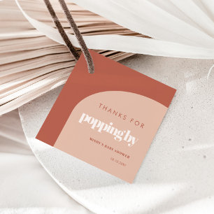 Chic peach terracotta arch Danke für die Durchreis Geschenkanhänger