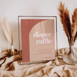 Chic peach terracotta arch Diaper Raffelzeichen Poster