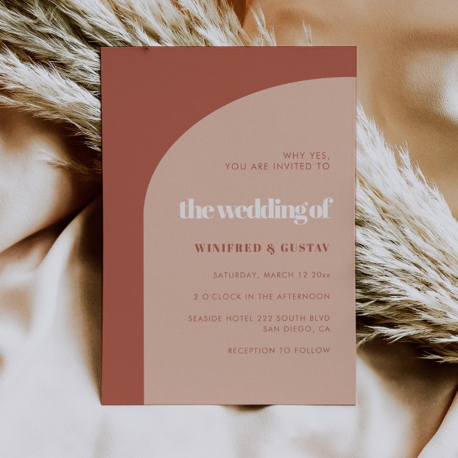 Chic peach terracotta arch Einladung (Von Creator hochgeladen)