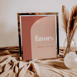 Chic peach terracotta arch Gastgeschenke Hochzeit  Poster