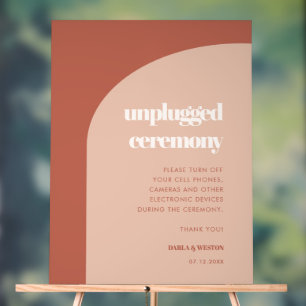 Chic peach terracotta arch Unplugged Zeremonie Acrylschild