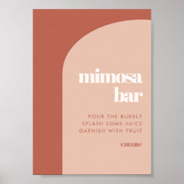 Chic peach terracotta arch wedeln Mimosa Bar Poster
